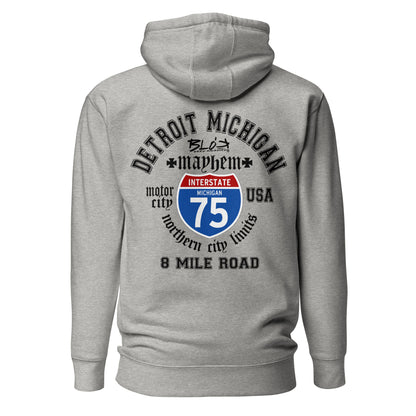BLOK Detroit 8 Mile - Black Front & Back Graphic Print Women's Hoodie