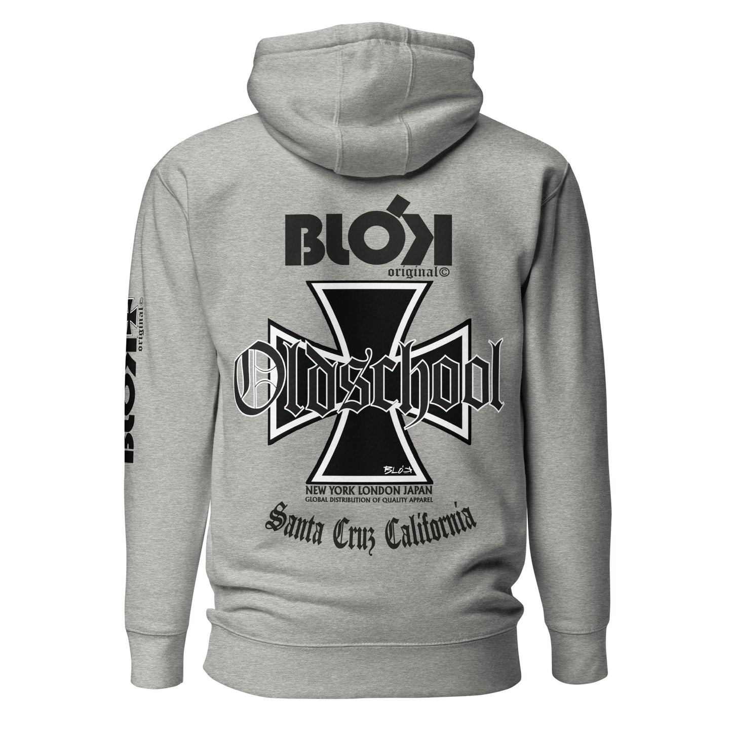 BLOK Old School Iron Cross - Black Front, Back & Arm Print Women's Hoodie