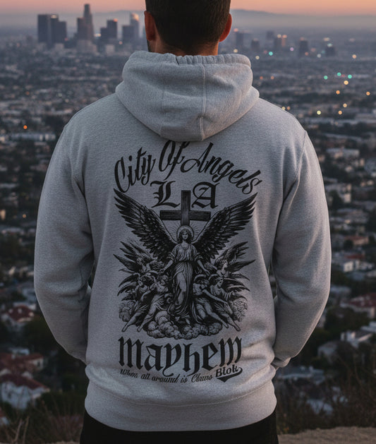 City Of Angels Mayhem - Front & Back Print - in Black - Men's Hoodie
