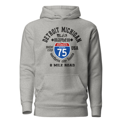 Detroit 8 Mile - 50 States - with Black Print - Women's Hoodie