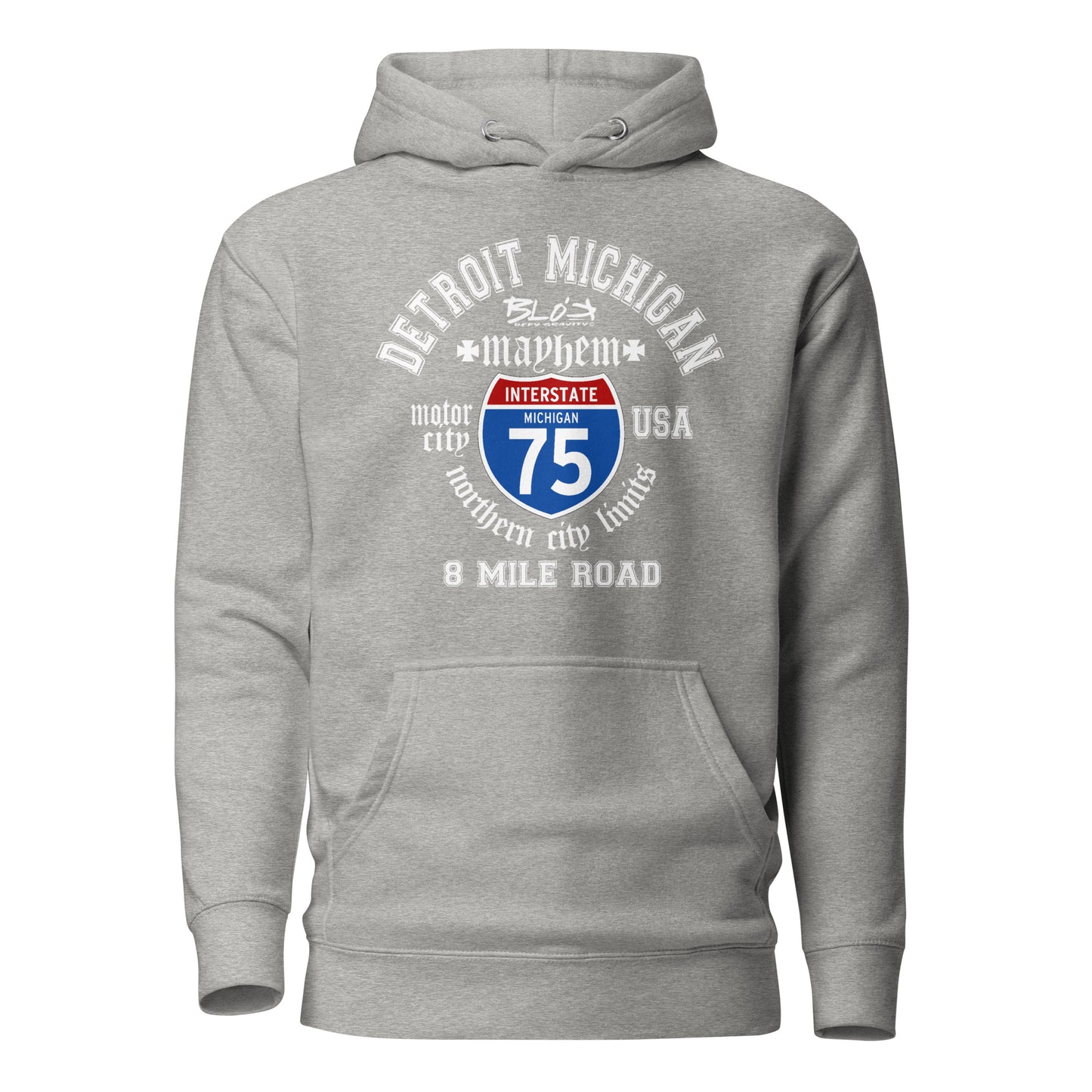 Detroit 8 Mile - 50 States - with White Print - Women's Hoodie