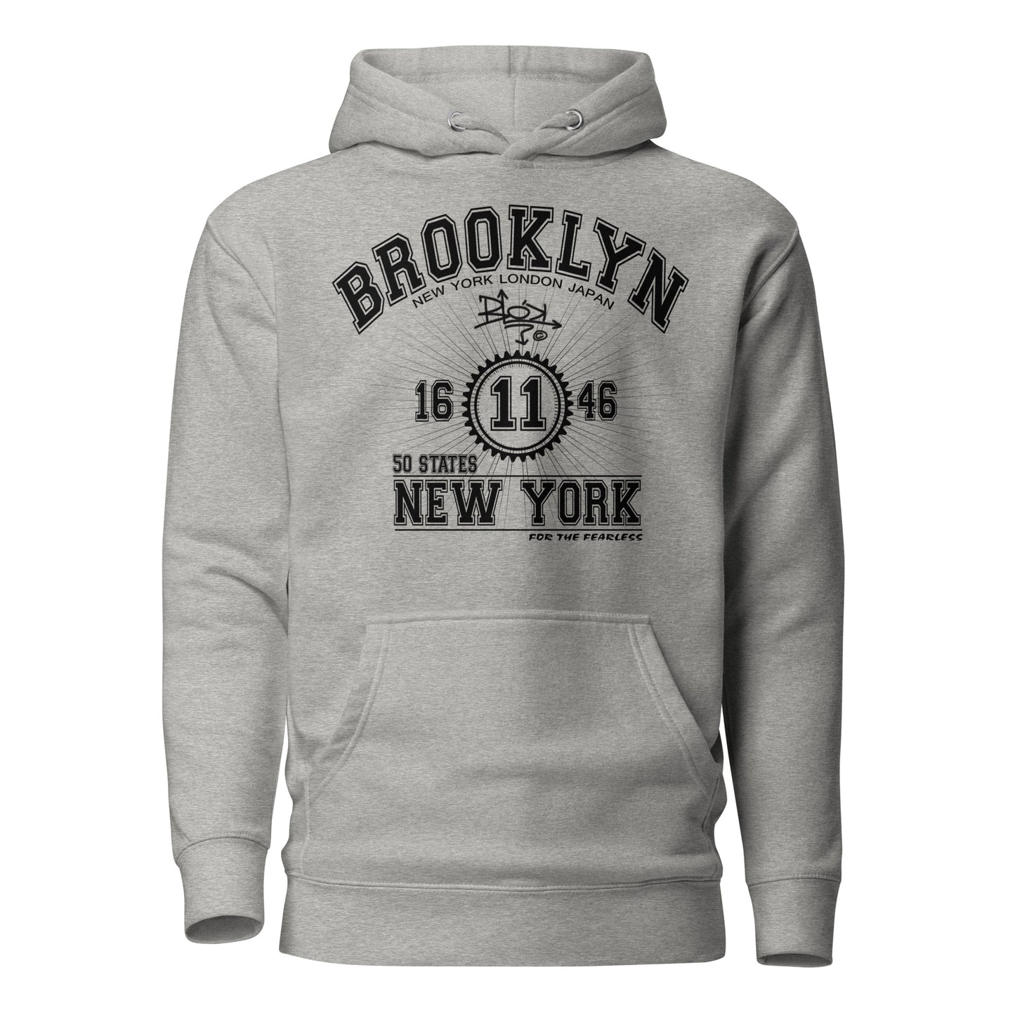 BLOK Brooklyn New York - Black Front Graphic Print Women's Hoodie
