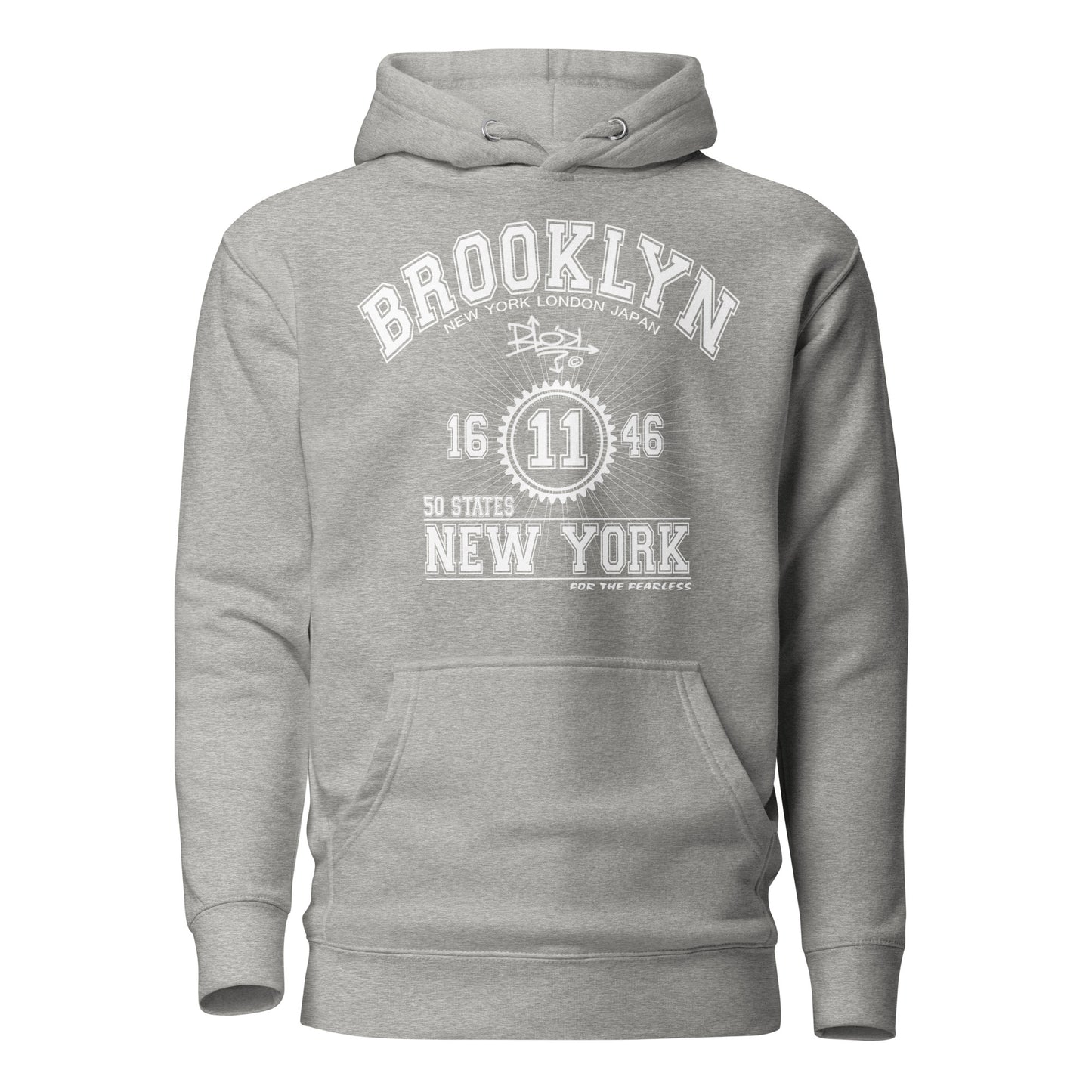 Brooklyn New York - Front Print in White - Women's Hoodie