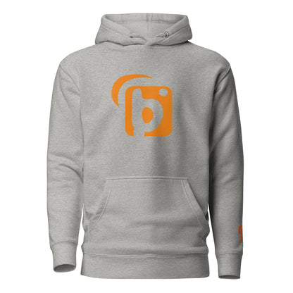 Original Logo - Orange Front Print with Embroidered Arm - Women's Hoodie