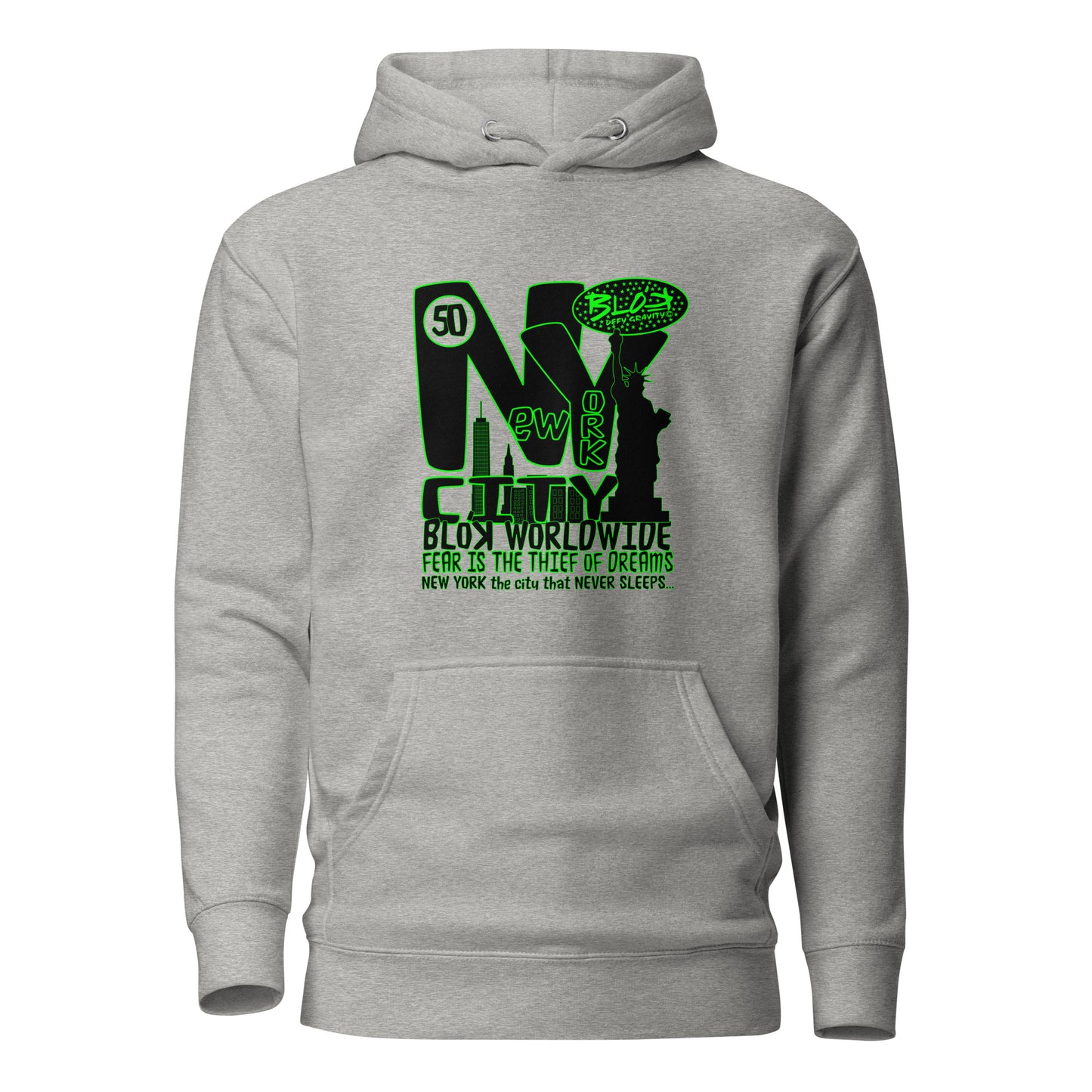 New York City Worldwide - Front Print in Black & Green - Women's Hoodie