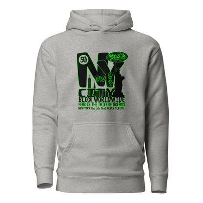 New York City Worldwide - Front Print in Black & Green - Women's Hoodie