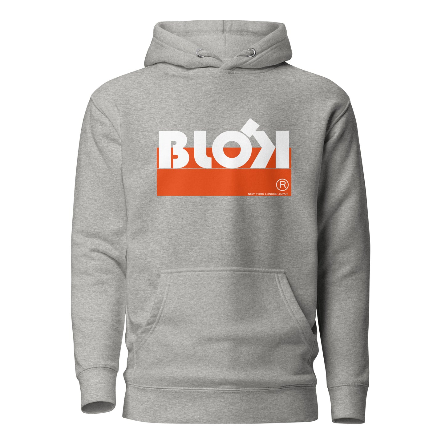 Blok Stripe - Front Print - in Orange & White - Men's Hoodie