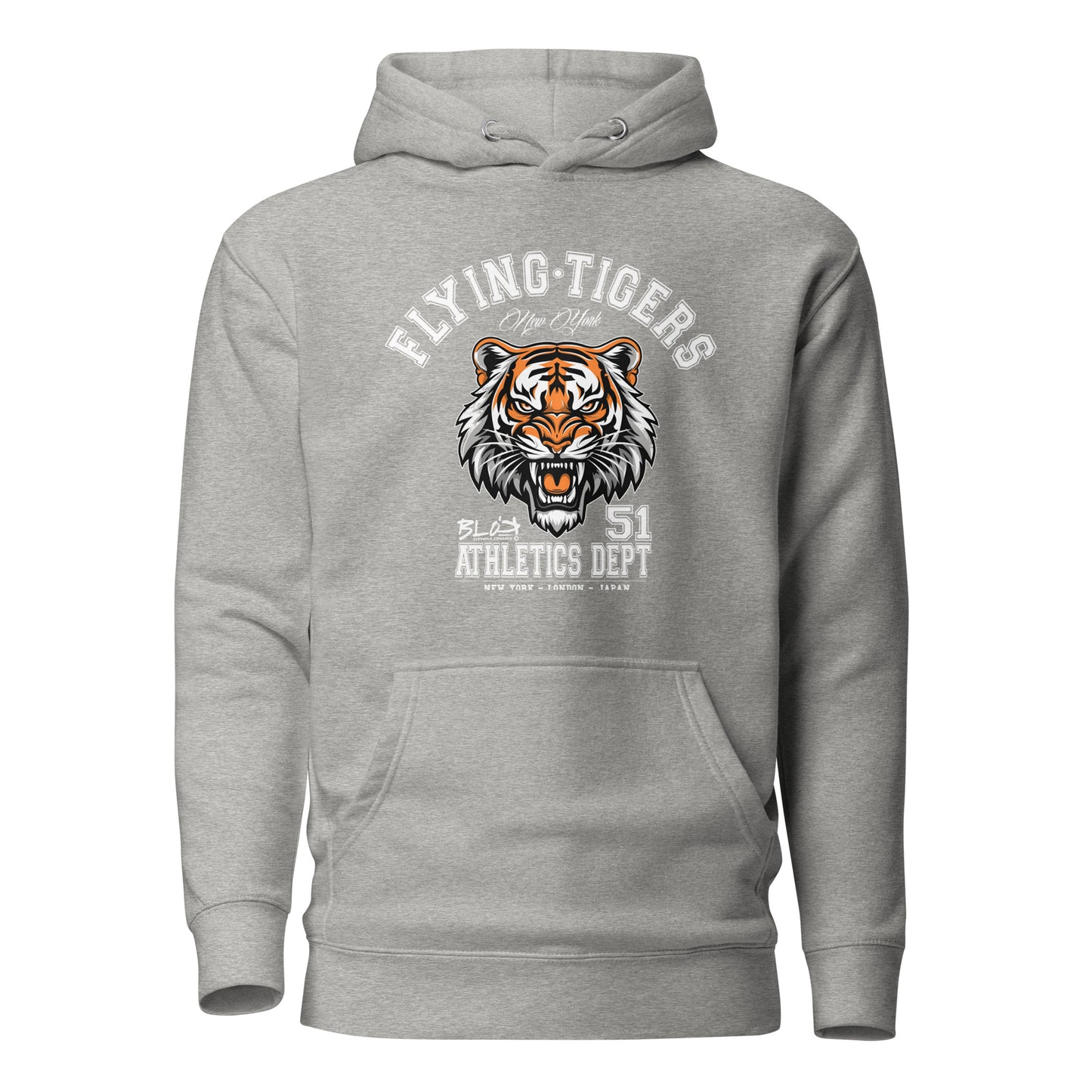Flying Tigers - Front Print in White - Men's Hoodie
