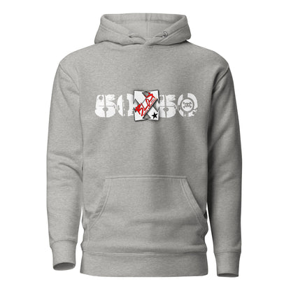 50/50 - Front Print in White & Red - Men's Hoodie