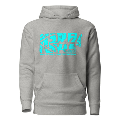 Fish Bone - Front Print - in Turquoise - Men's Hoodie
