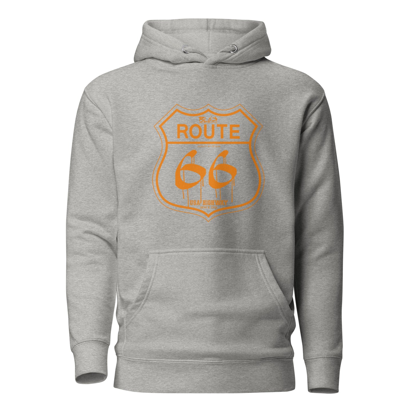 Route 66 - 50 States - with Orange Print - Men's Hoodie