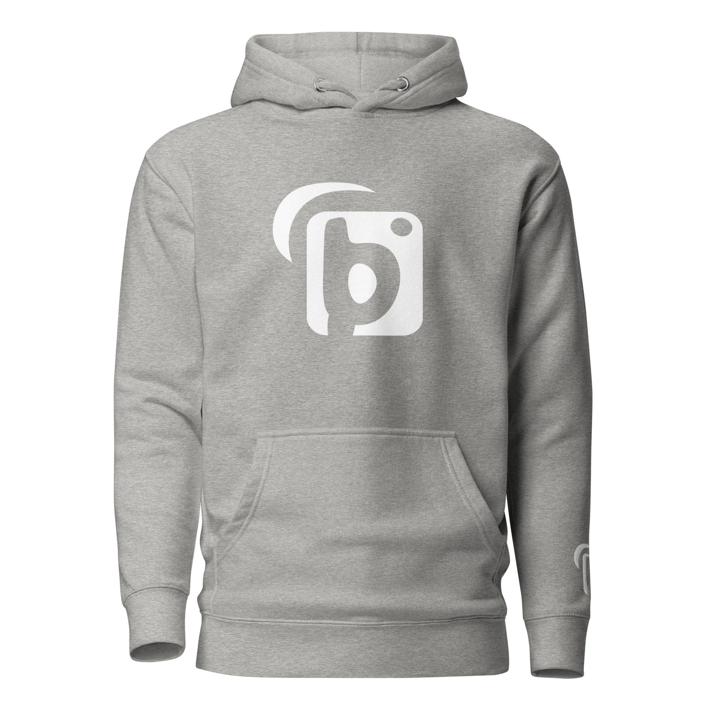 Original Logo - White Front Print with Embroidered Arm - Men's Graphic Hoodie