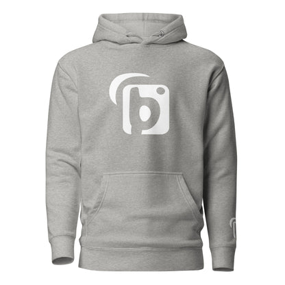 Original Logo - White Front Print with Embroidered Arm - Men's Graphic Hoodie