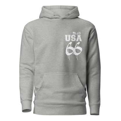 Route 66 Road Trip - 50 States - Front & Back Print in White - Men's Hoodie