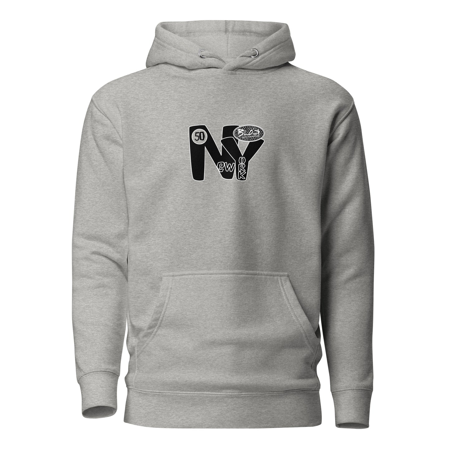 New York City Worldwide - Front & Back Print in Black & White - Men's Hoodie