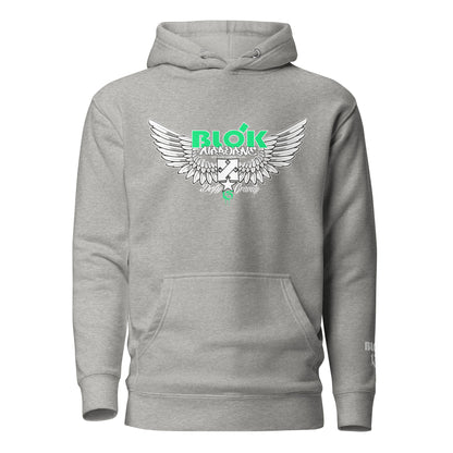 Airborne Wings - Front & Arm Print in Green - Men's Hoodie