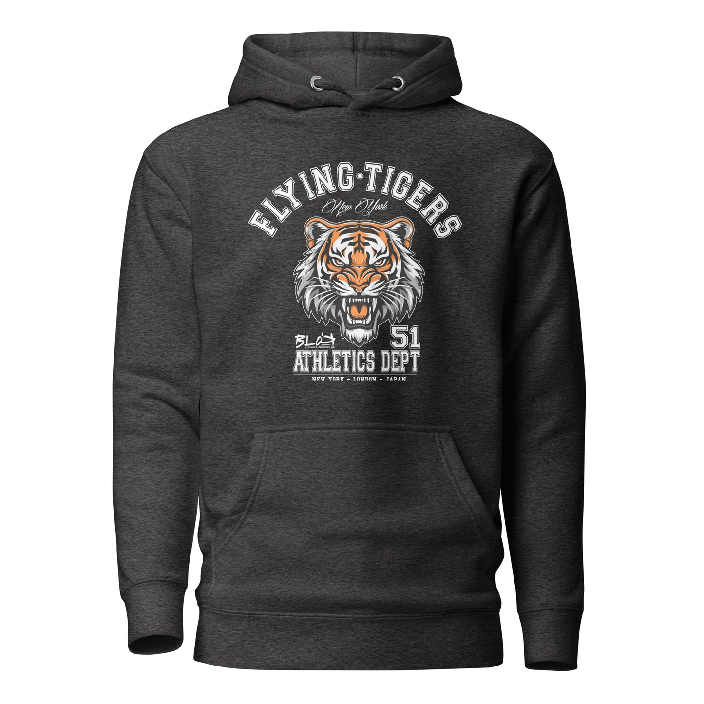 Flying Tigers - Front Print in White - Women's Hoodie