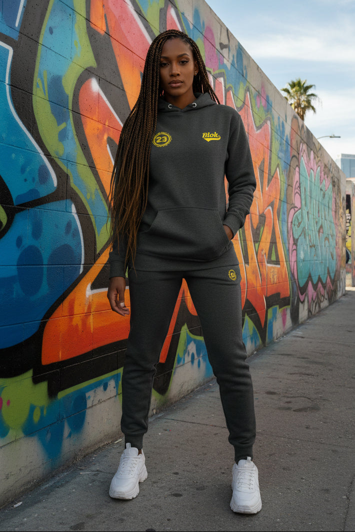 BLOK Original 23 - Yellow Front Graphic Print Women's Hoodie