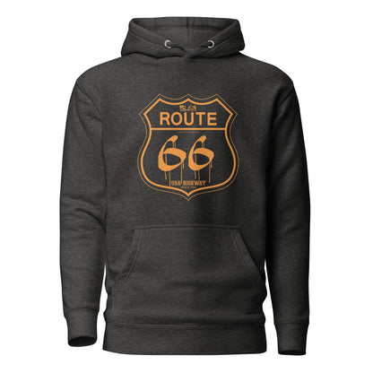 Route 66 - 50 States - with Orange Print - Women's Hoodie