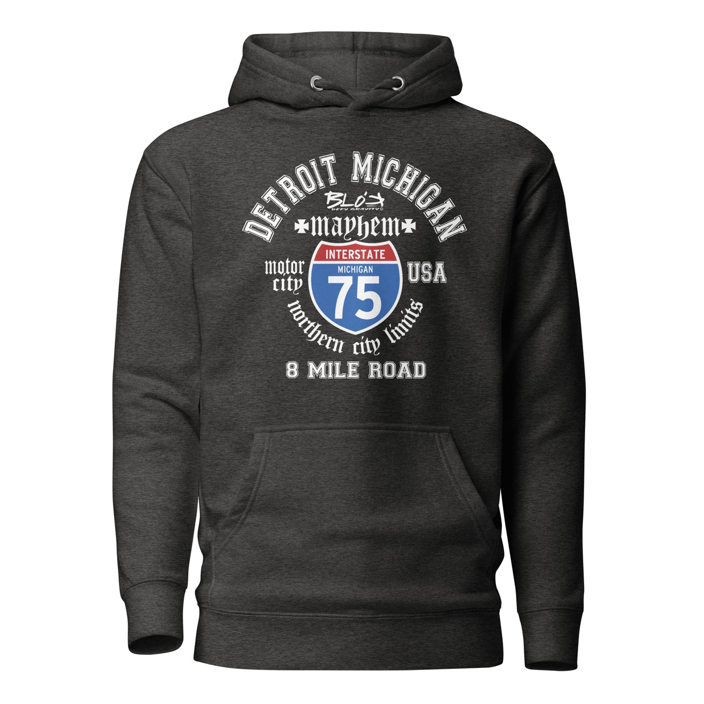 Detroit 8 Mile - 50 States - with White Print - Women's Hoodie