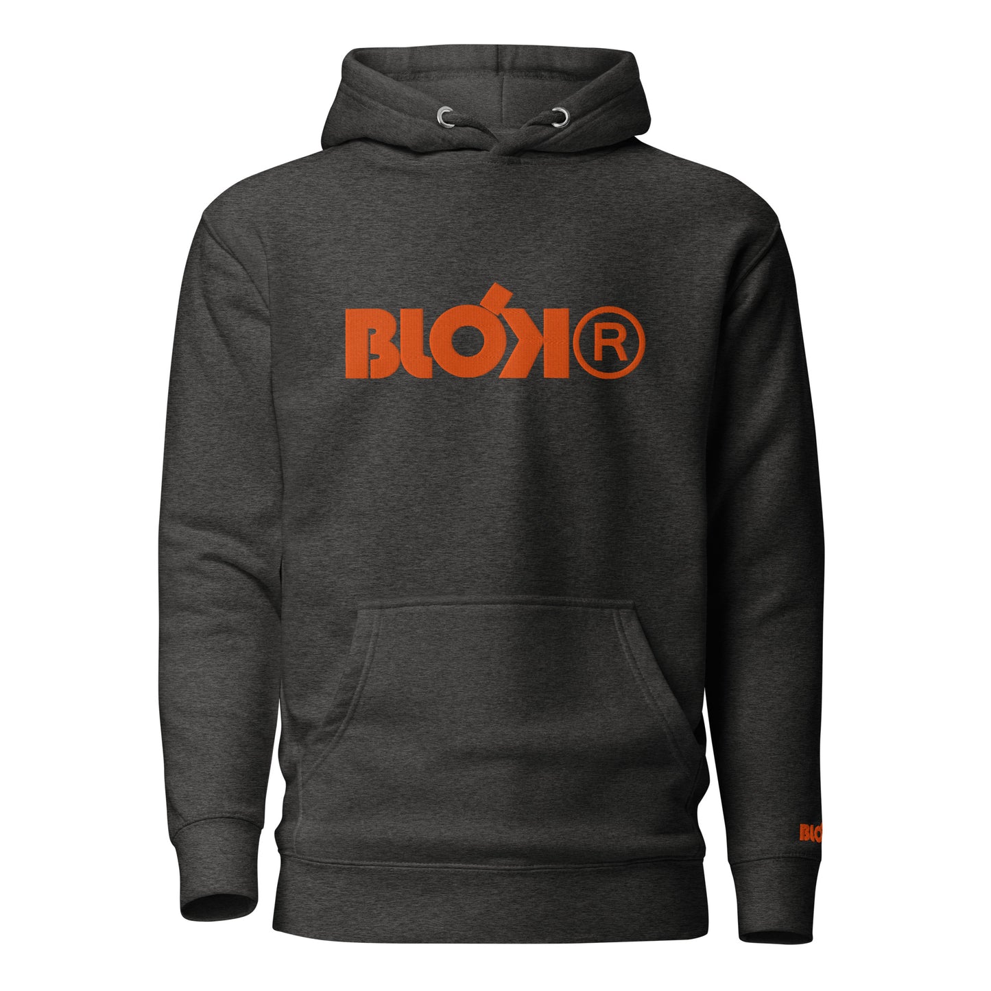 Blok R - Embroidered Front & Arm Logo - in Orange - Women's Hoodie