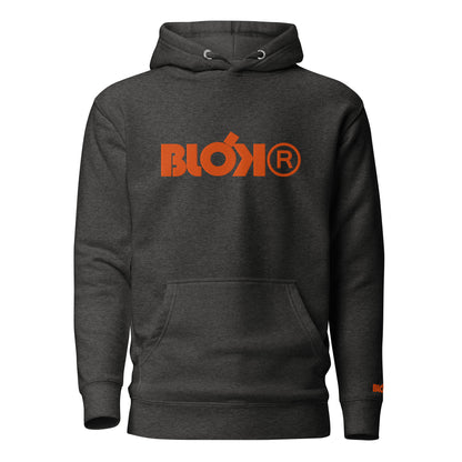 Blok R - Embroidered Front & Arm Logo - in Orange - Women's Hoodie