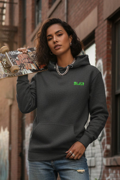 BLOK Airborne Eagle - Green Front & Back Graphic Print Women's Hoodie