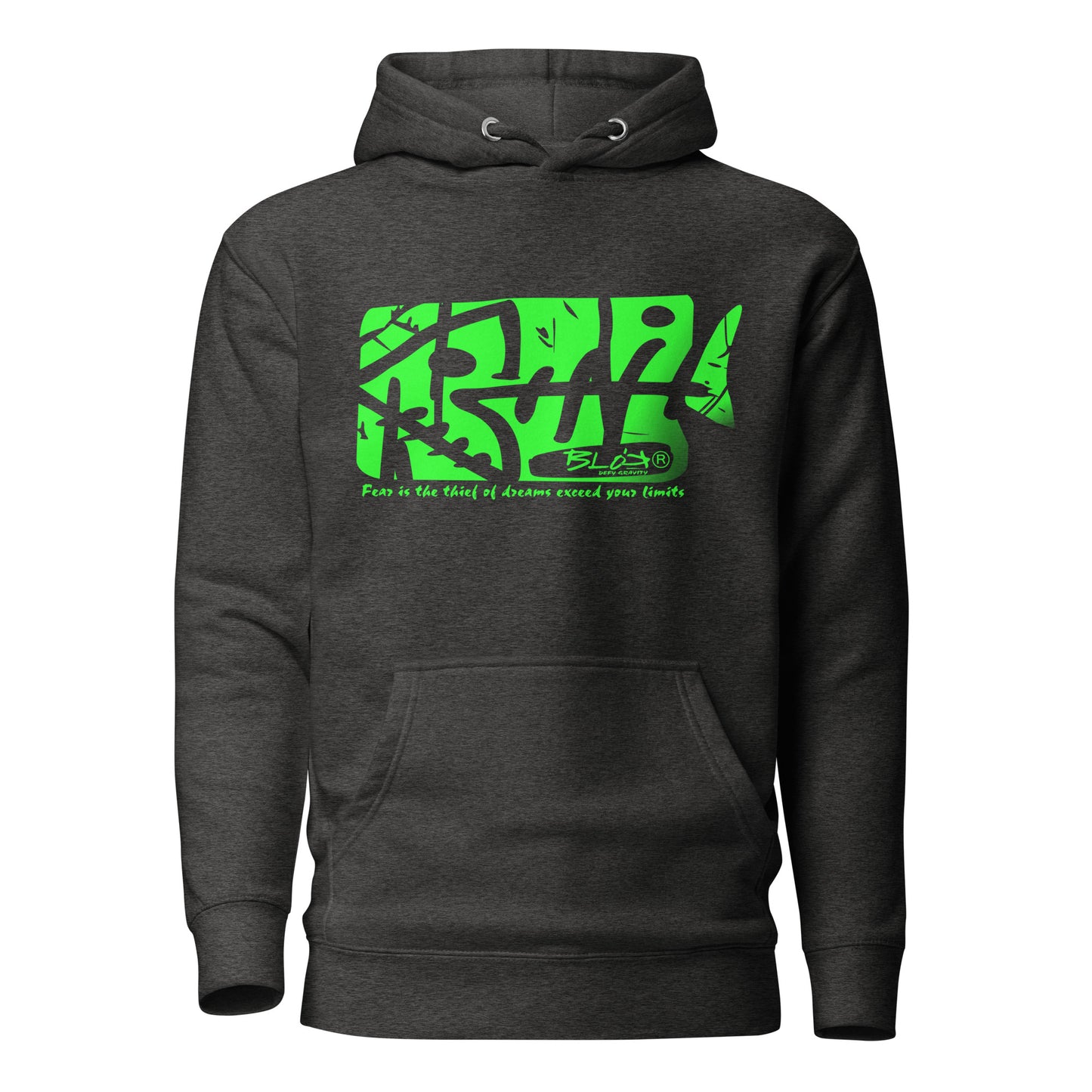 Fish Bone - Front Print - in Green - Men's Hoodie