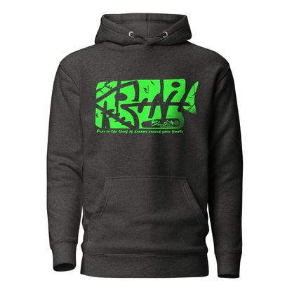 Fish Bone - Front Print - in Green - Men's Hoodie