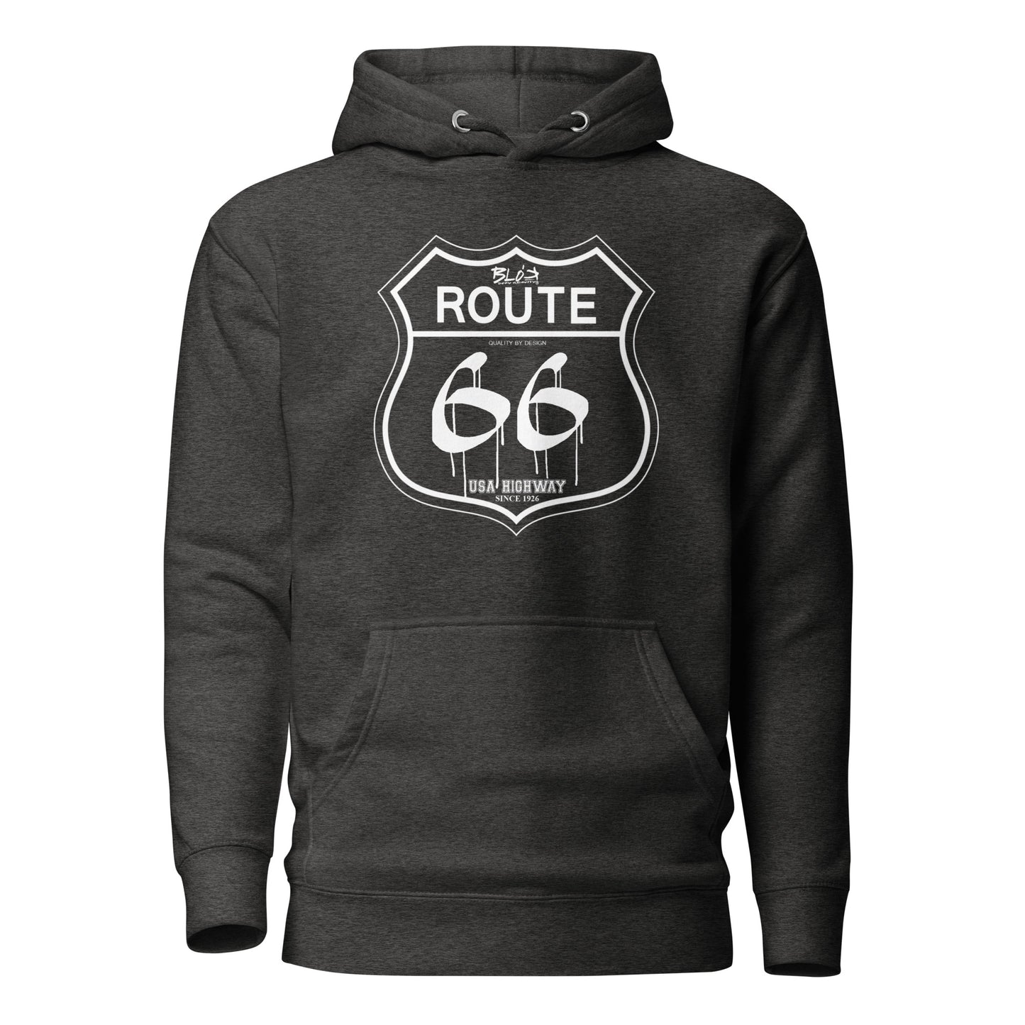 Route 66 - 50 States - with White Print - Men's Hoodie