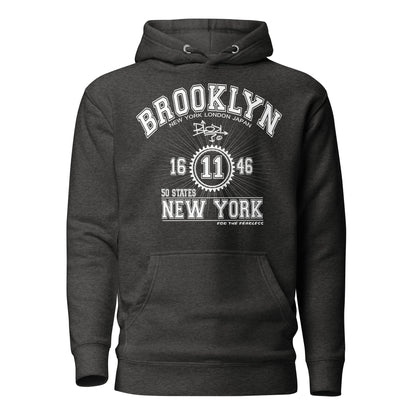 Brooklyn New York - Front Print in White - Men's Hoodie
