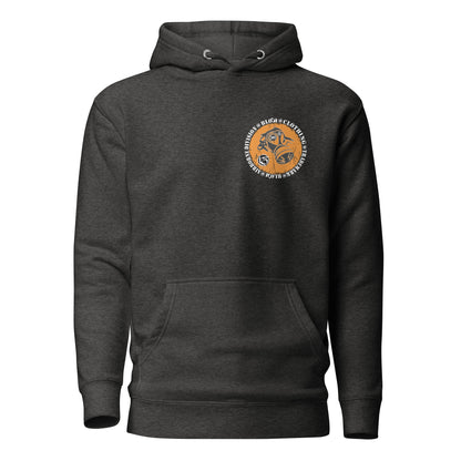 Gas mask - Front & Back Print - in White & Orange - Men's Hoodie