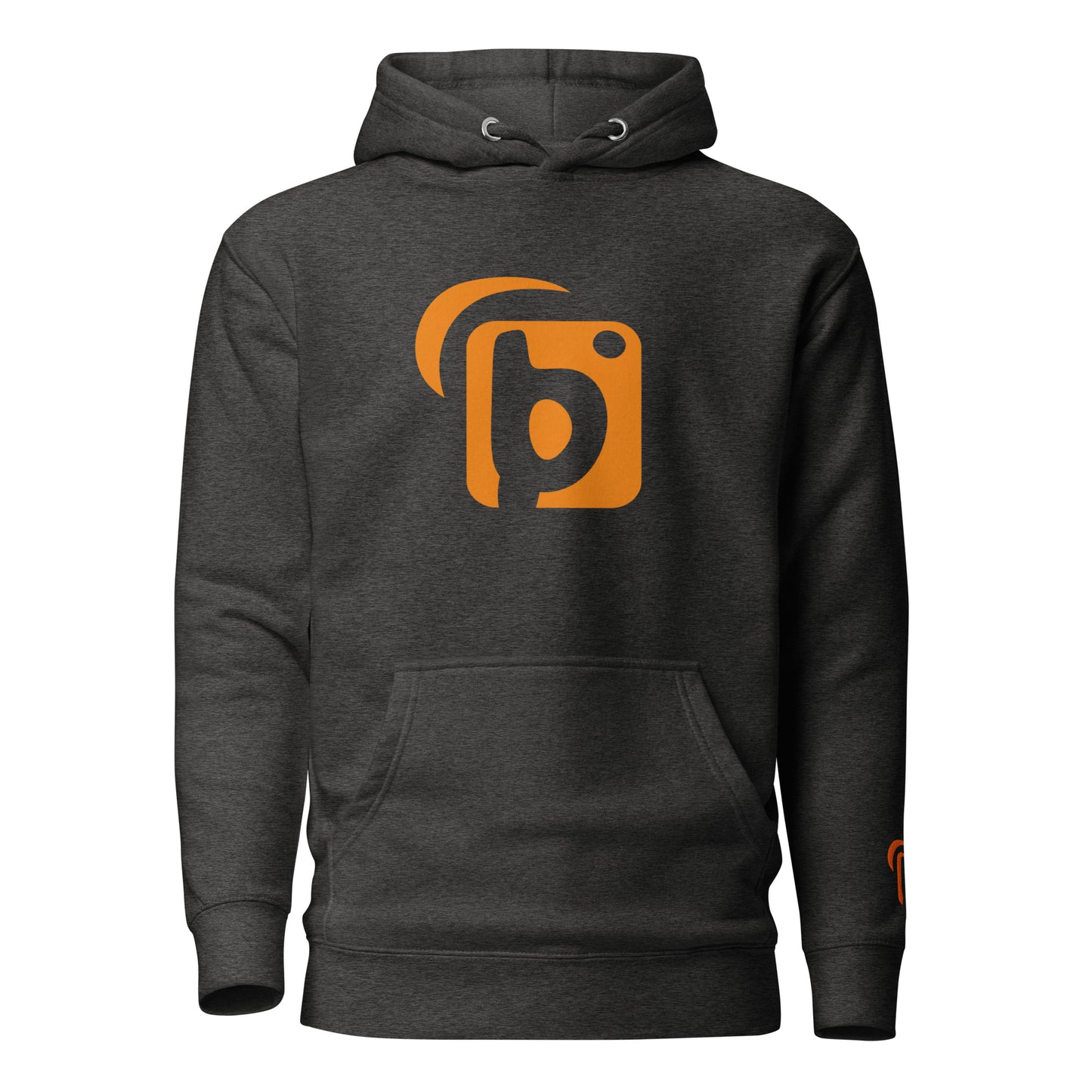 Original Logo - Orange Front Print with Embroidered Arm - Men's Hoodie