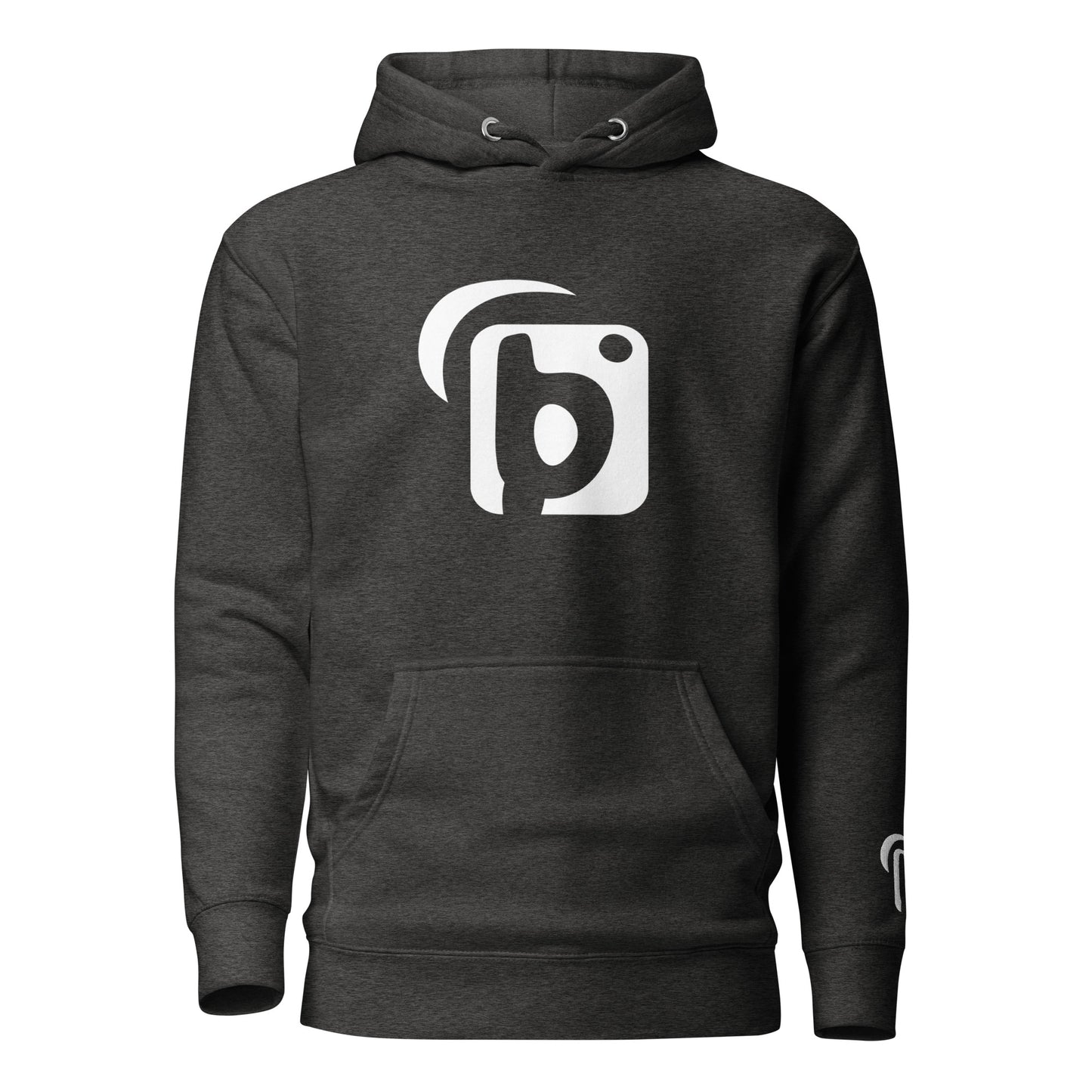 Original Logo - White Front Print with Embroidered Arm - Men's Graphic Hoodie