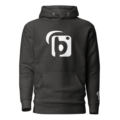 Original Logo - White Front Print with Embroidered Arm - Men's Graphic Hoodie