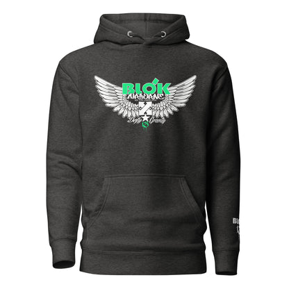 Airborne Wings - Front & Arm Print in Green - Men's Hoodie