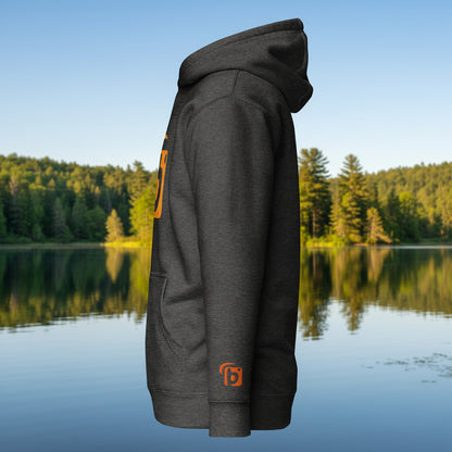 BLOK Original Logo - Orange Front Graphic Print with Embroidered Arm Women's Hoodie