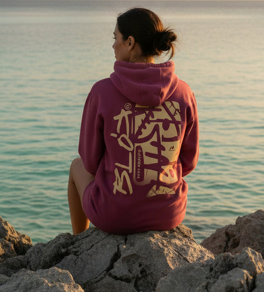 Fish Bone - Back & Front Print in Cream - Women's Hoodie