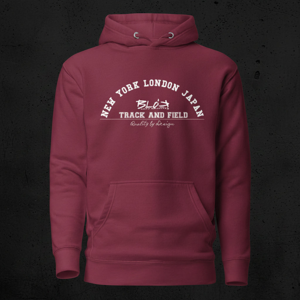 BLOK Track & Field - White Front Graphic Print Women's Hoodie