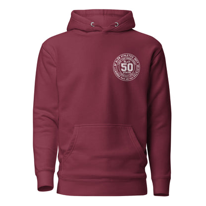 50 State Athletic Dept. - Front & Back Print in White - Women's Hoodie
