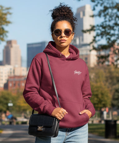 BLOK Brooklyn New York - White Front & Back Graphic Print Women's Hoodie
