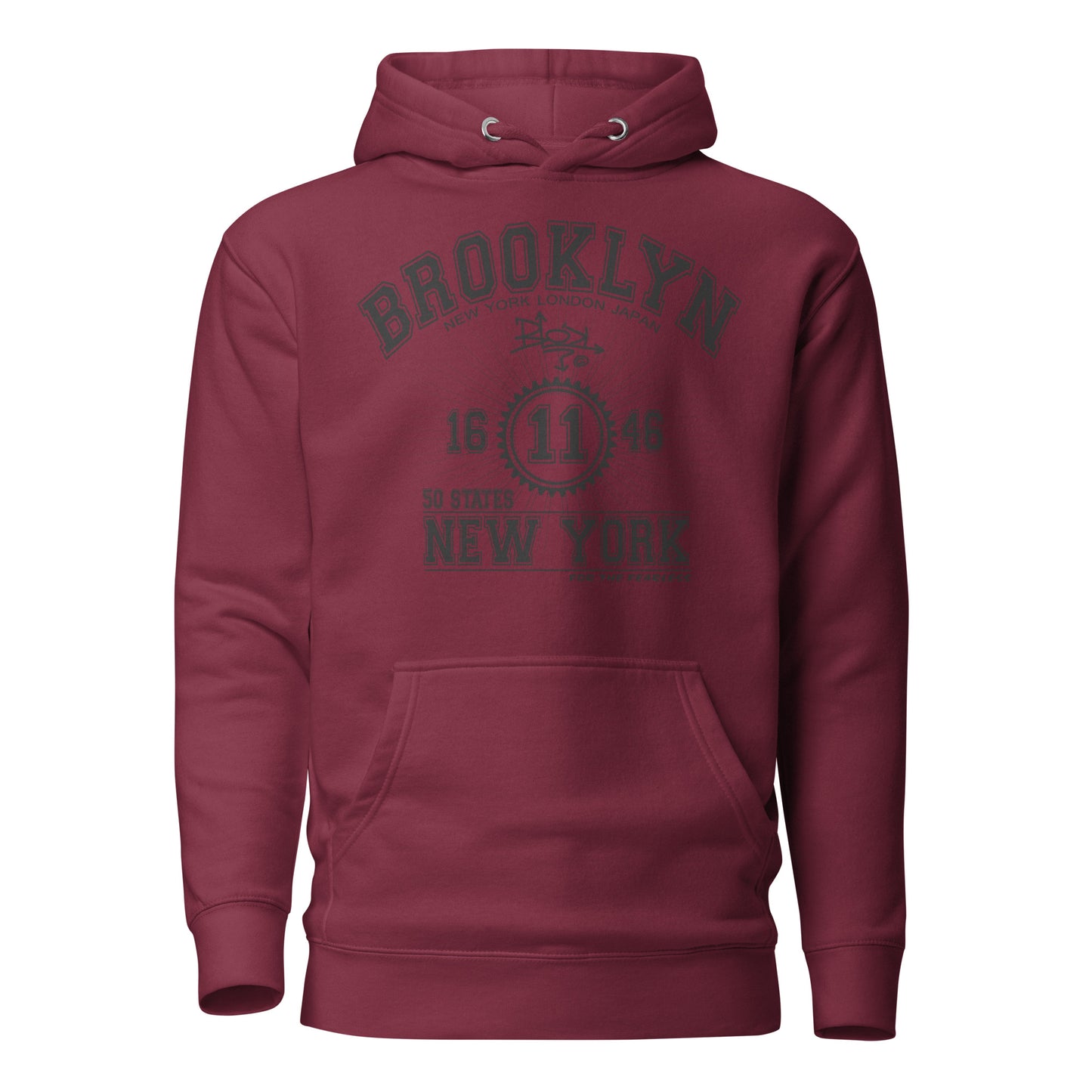Brooklyn New York - Front Print in Black - Women's Hoodie