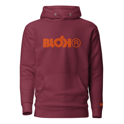 Blok R - Embroidered Front & Arm Logo - in Orange - Women's Hoodie
