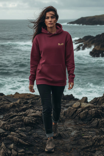 BLOK Fish Bone - Cream Back & Front Graphic Print Women's Hoodie