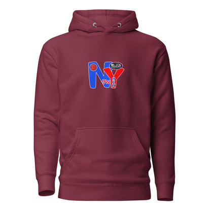 New York City Worldwide - Front & Back Print in Blue & Red - Women's Hoodie