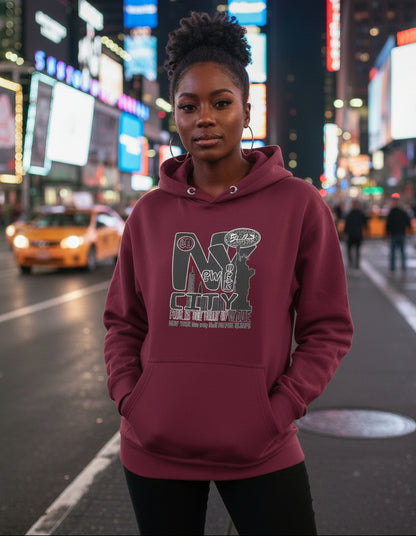 BLOK New York City Worldwide - Black & White Front Graphic Print Women's Hoodie