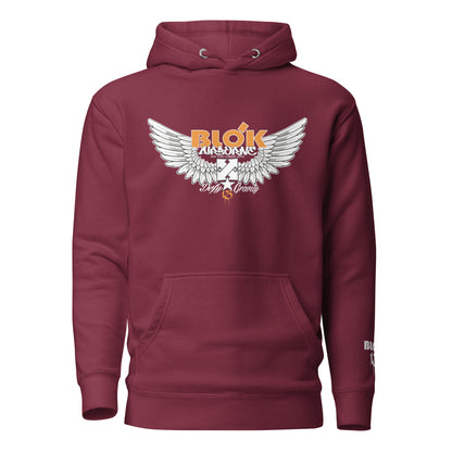 Airborne Wings - Front & Arm Print in Orange - Women's Hoodie