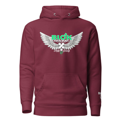 Airborne Wings - Front & Arm Print in Green - Women's Hoodie