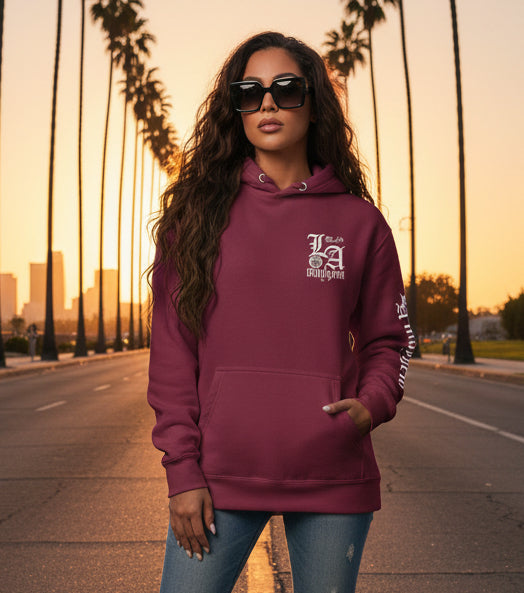 LA Mayhem - Front, Back & Arm Print in White - Women's Hoodie