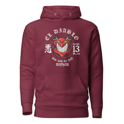 El Diablo - Front Print in Red & White - Men's Hoodie